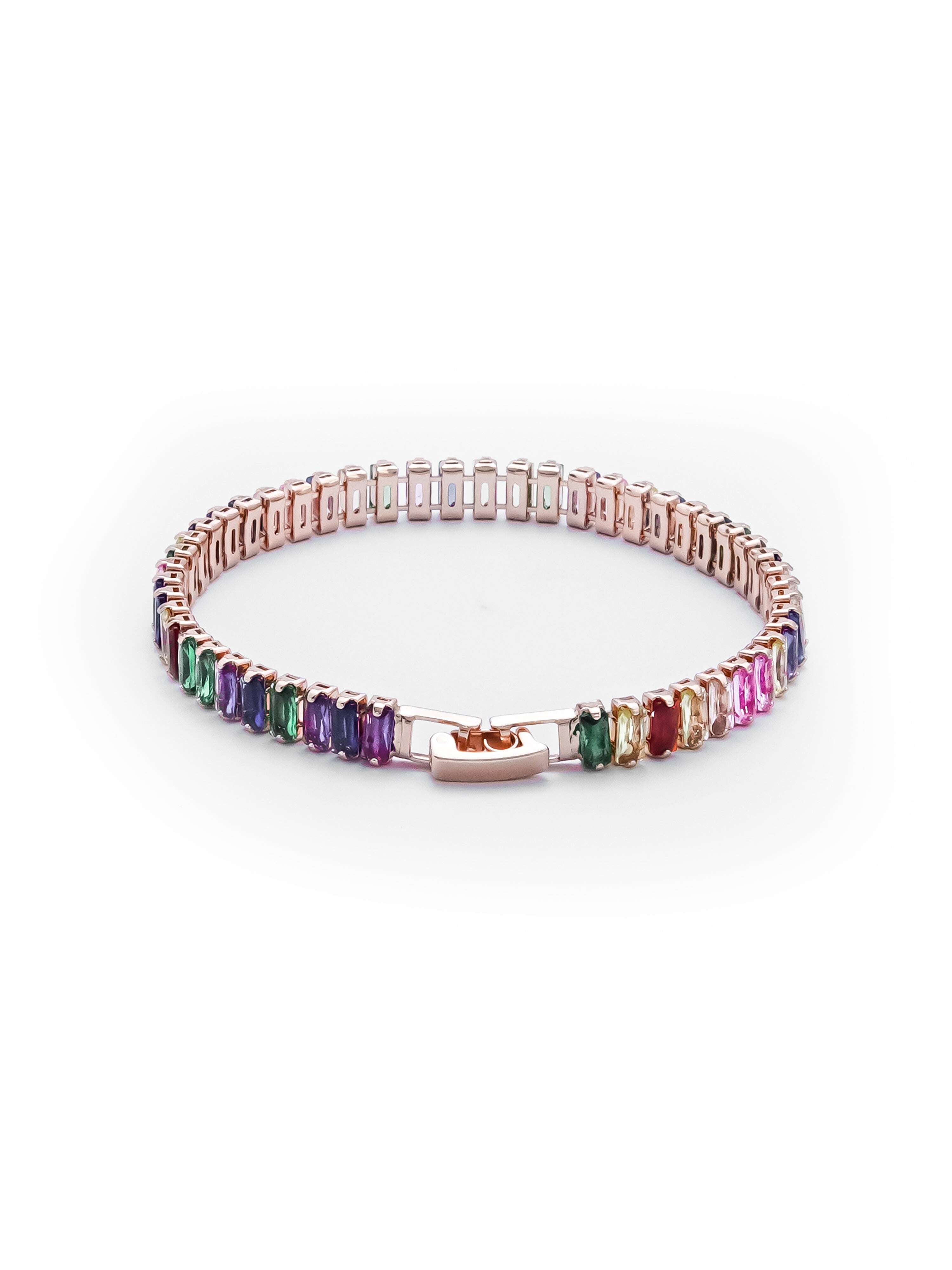 Multi Colour Baguette Tennis Bracelet Hype Nation
