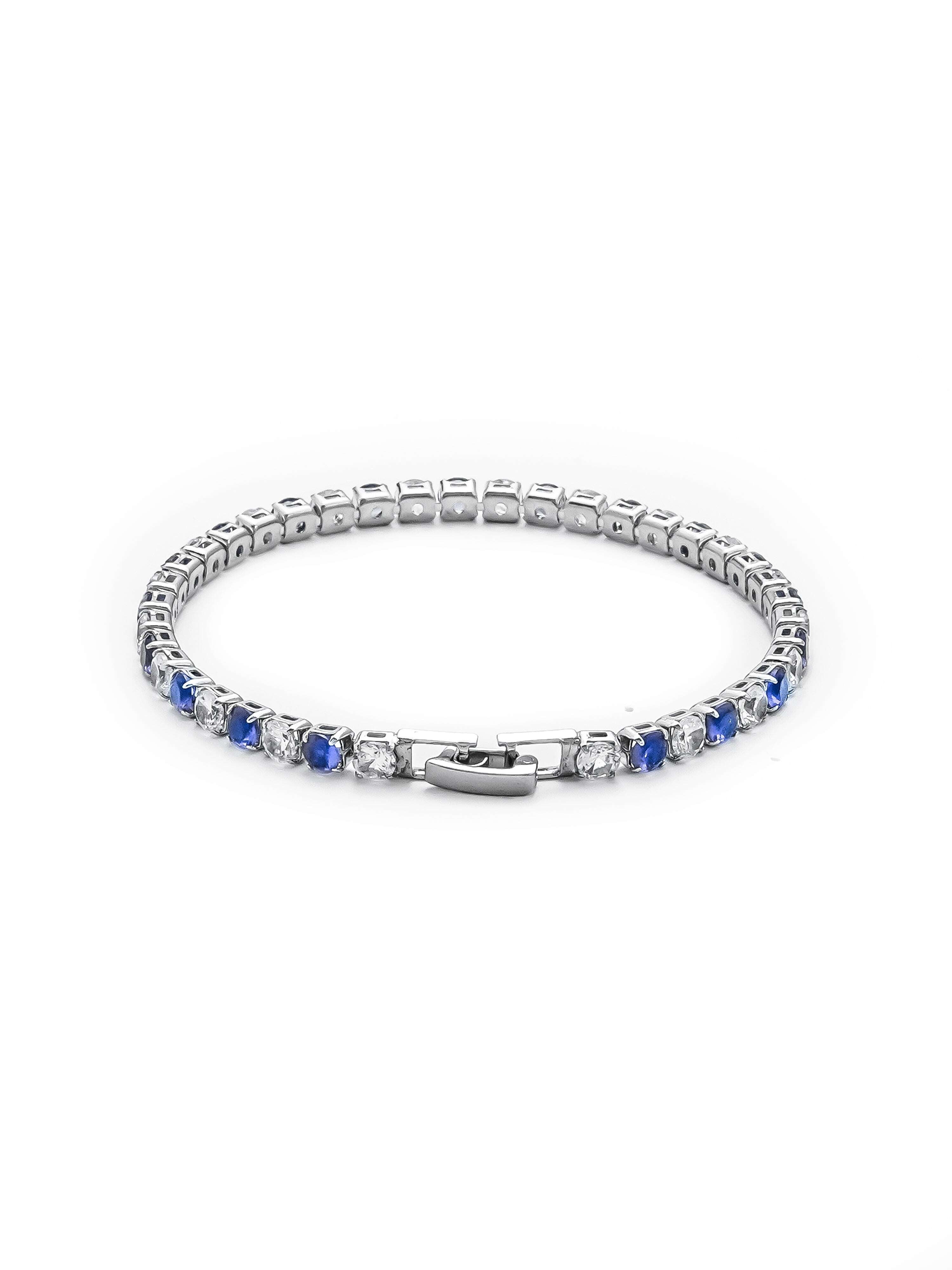 Silver Blue Tennis Bracelet Hype Nation