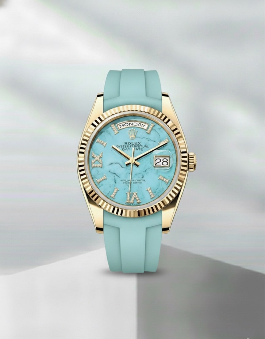 Rolex Yellow Gold turquoise Dial