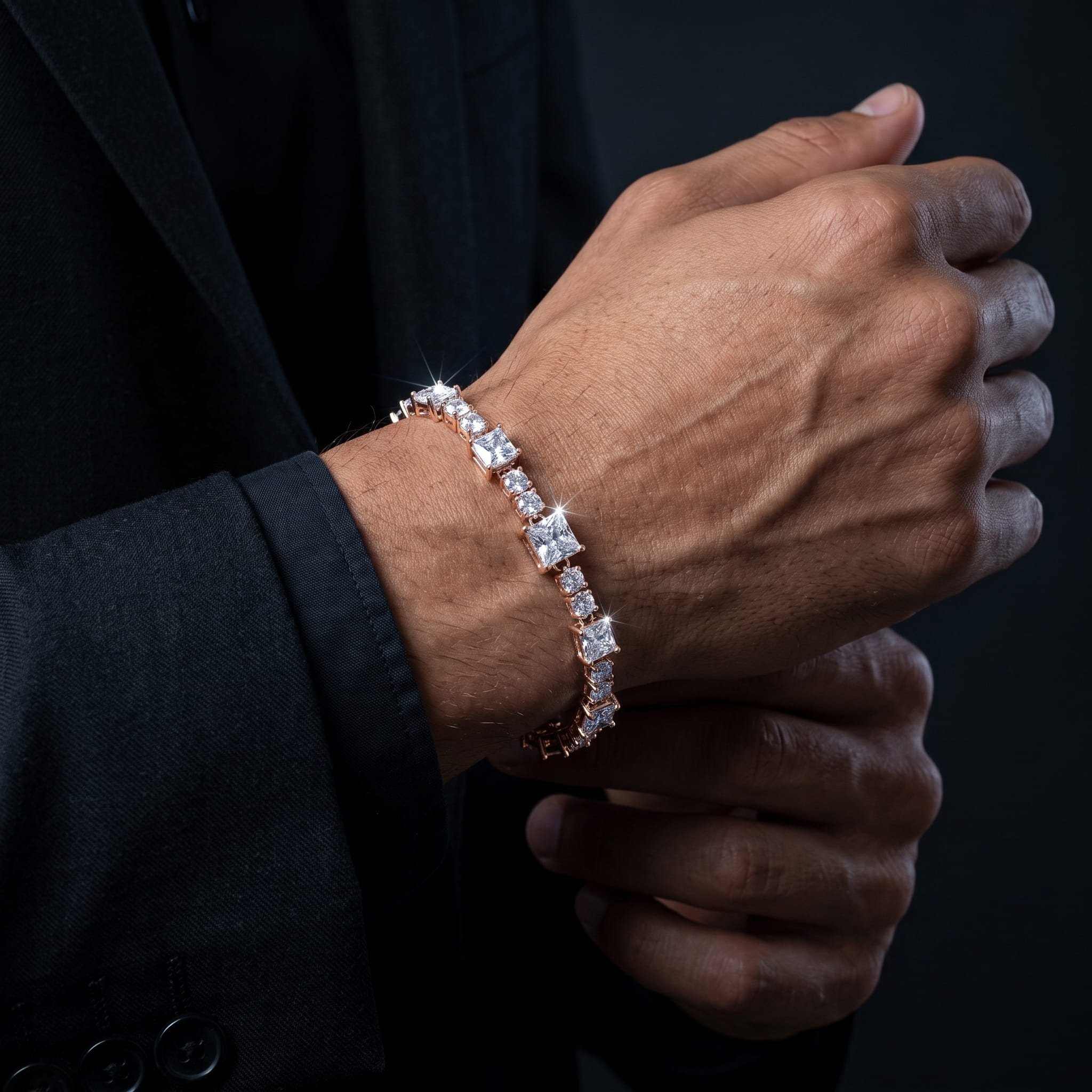 Mixed-Cut Tennis Bracelet
