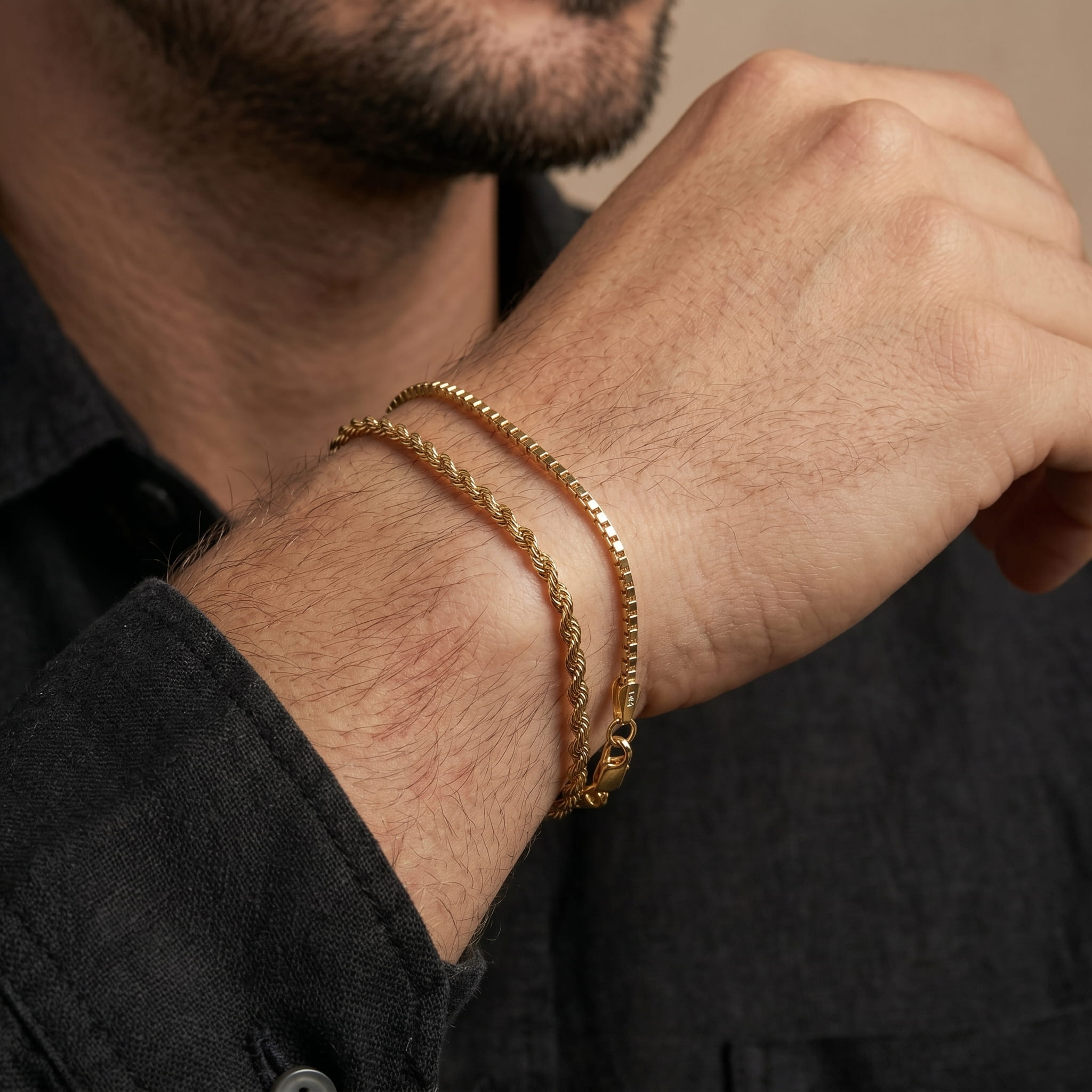 Gold Box Chain Bracelet