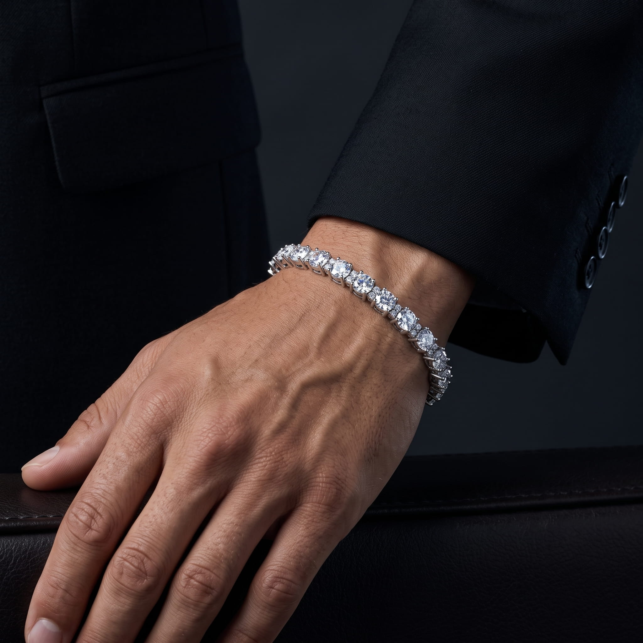 Triple Stone Link Tennis Bracelet
