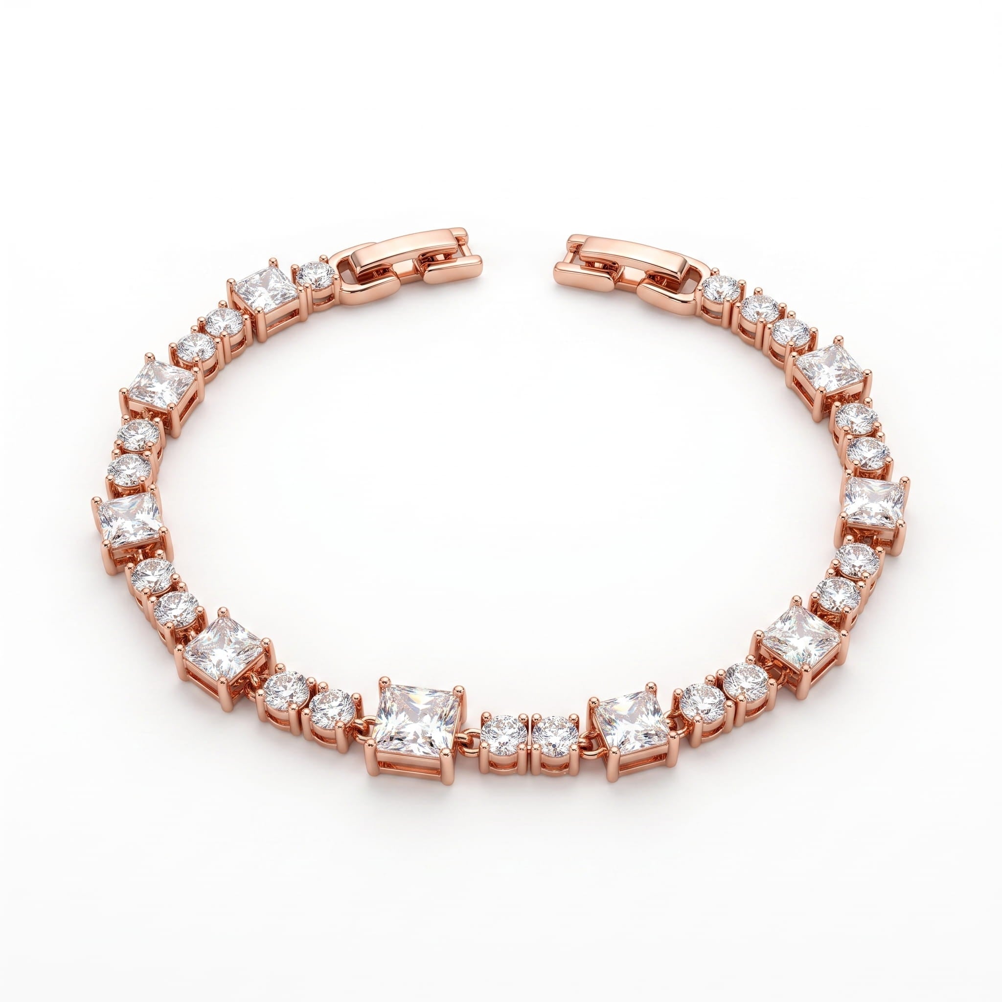 Mixed-Cut Tennis Bracelet