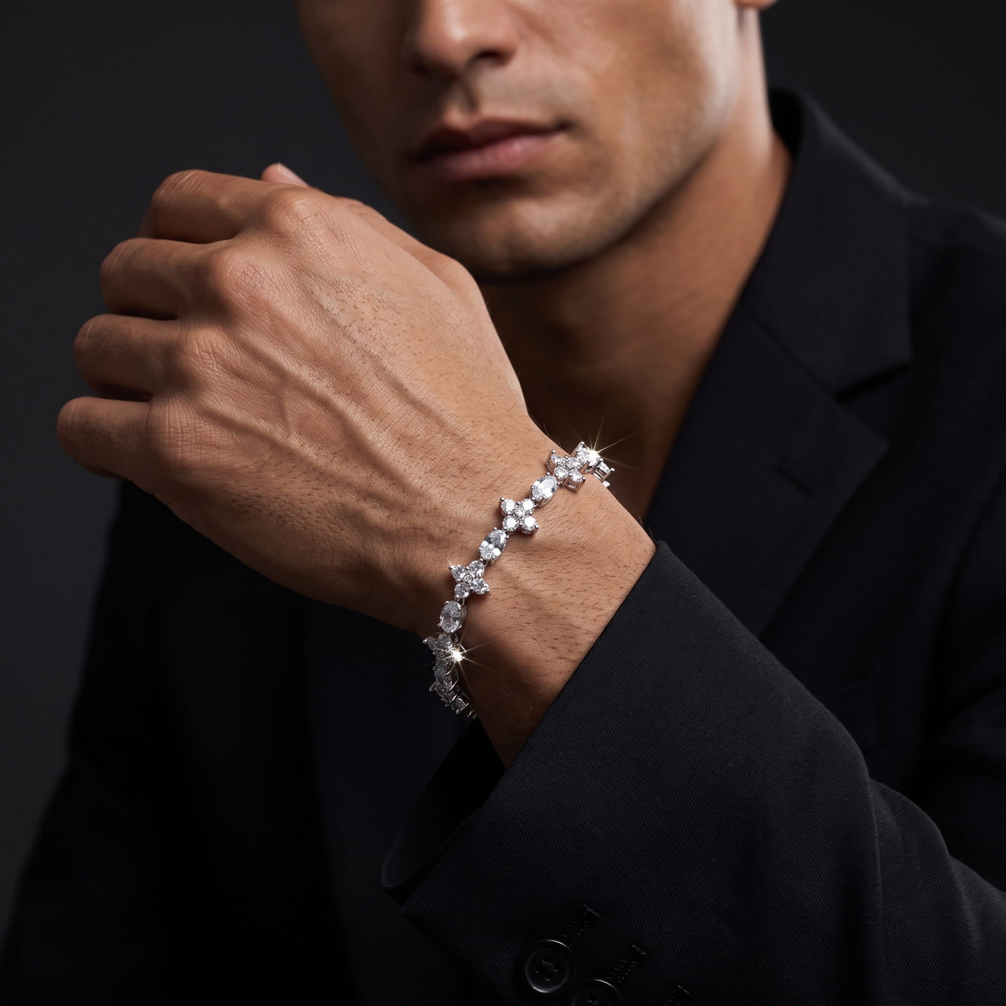 Floral Cluster Tennis Bracelet