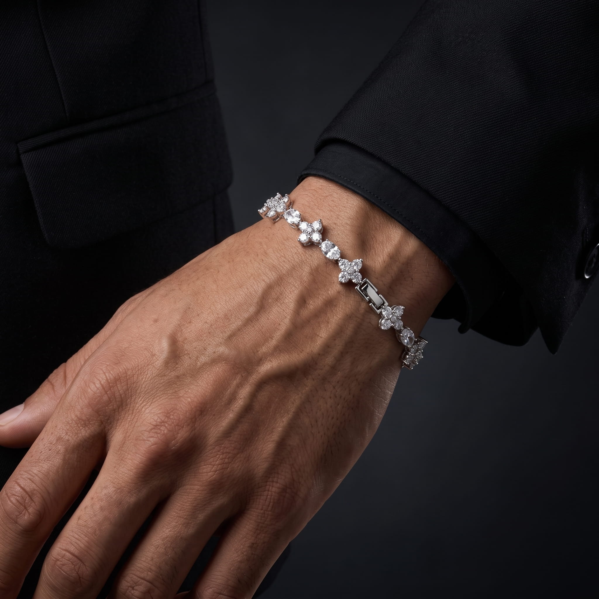 Floral Cluster Tennis Bracelet