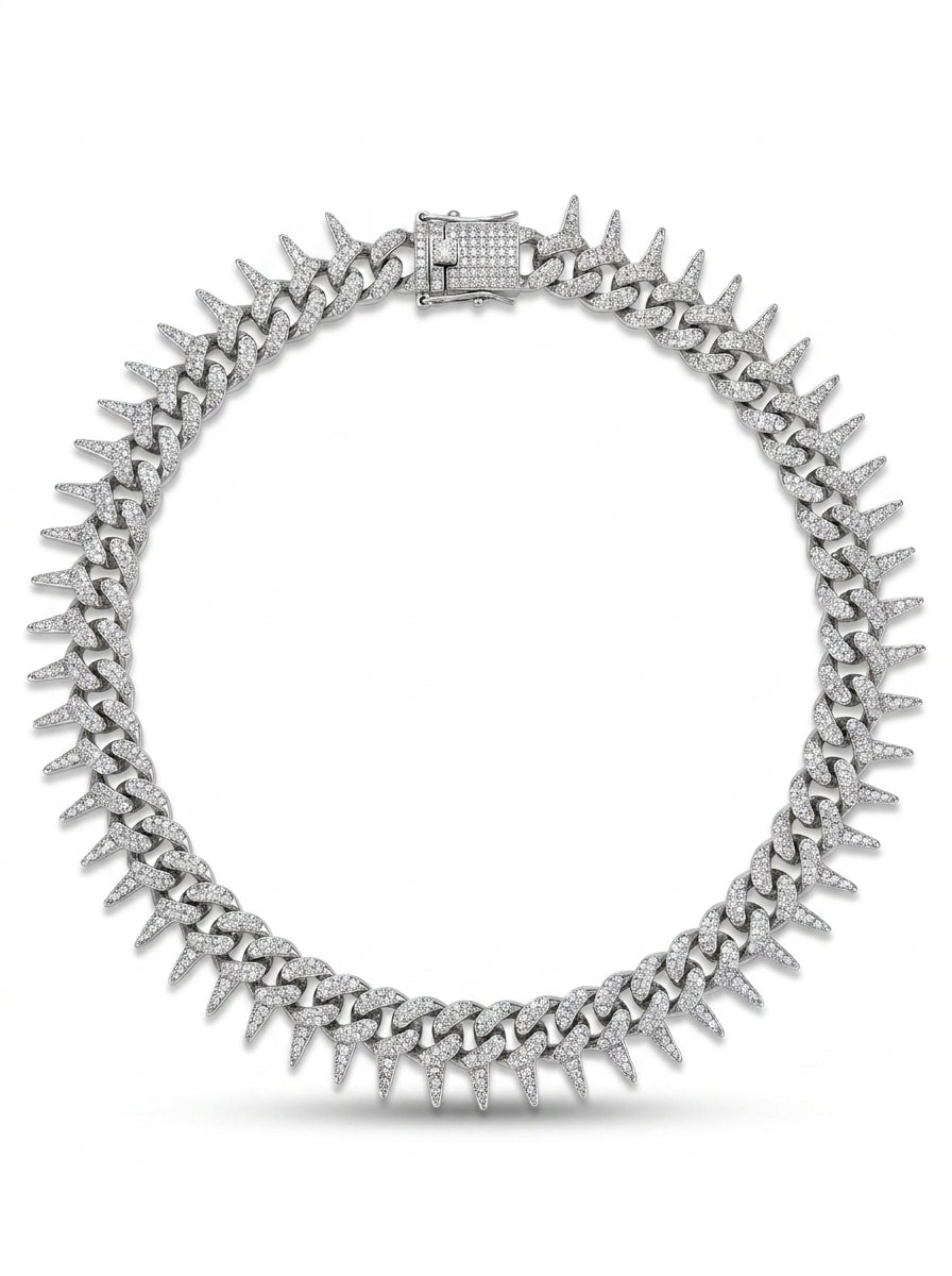 Spiked Iced Out Cuban chain
