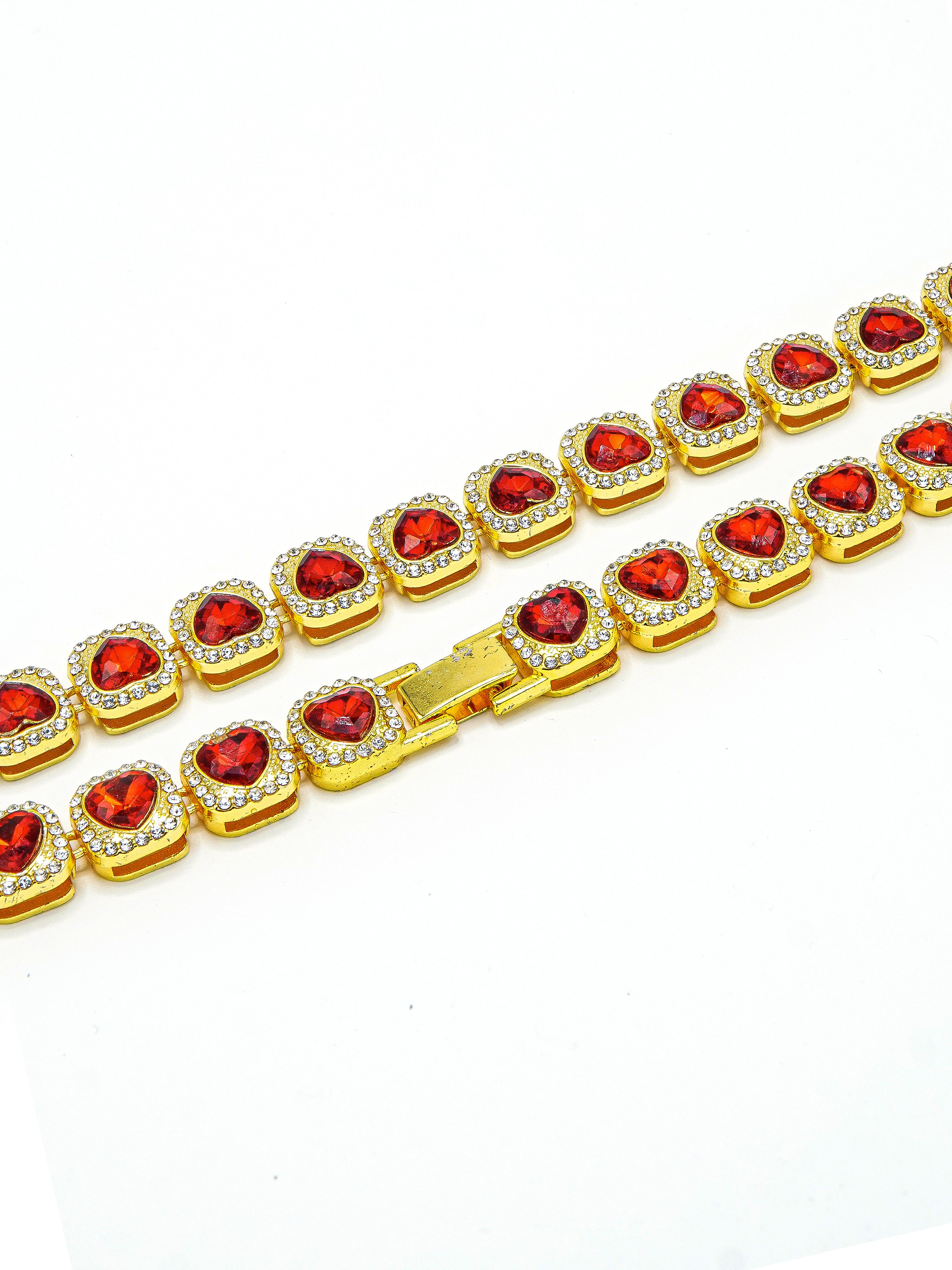 Heart Cluster Tennis Chain