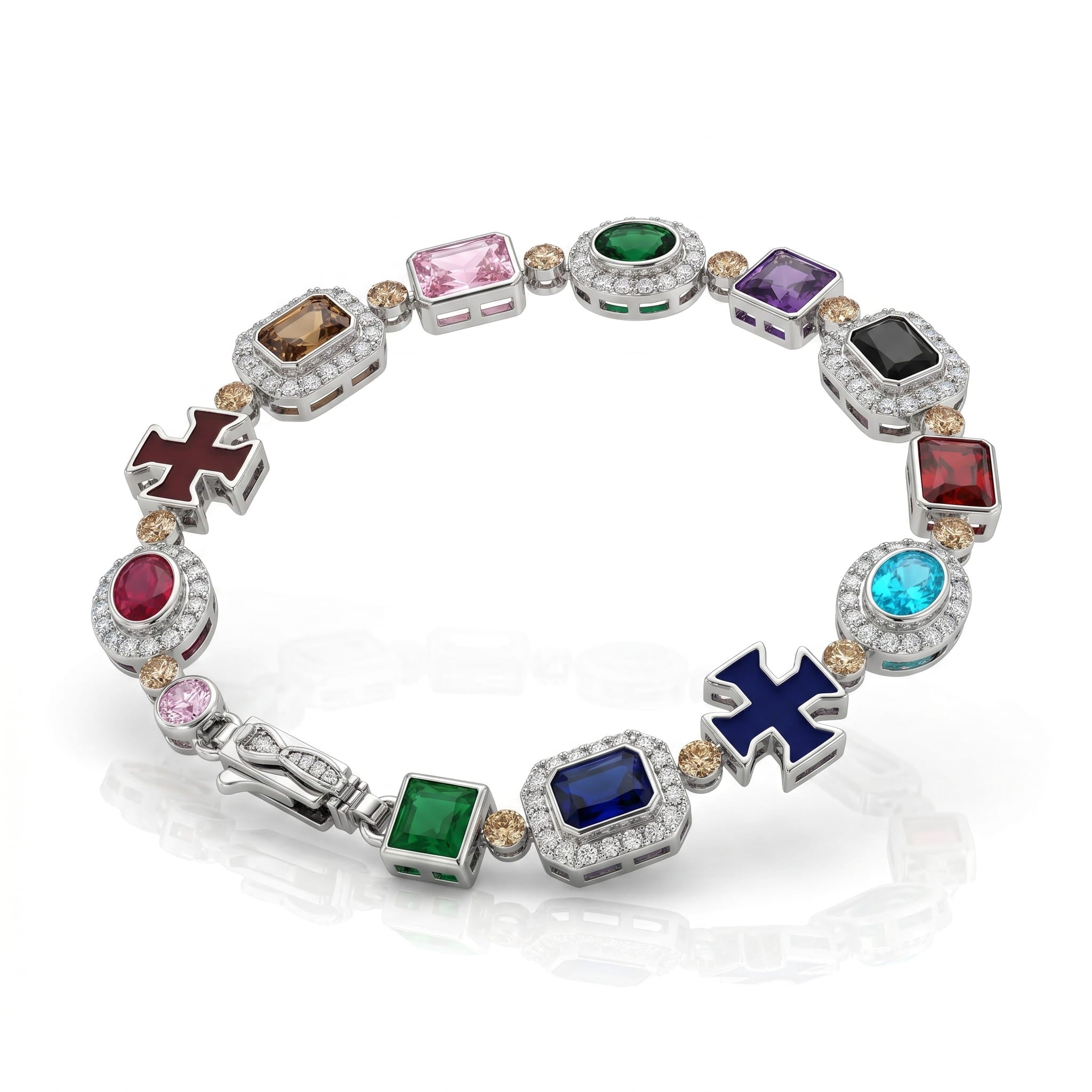 Gemstone Bracelet Sterling Silver 925 Hype Nation