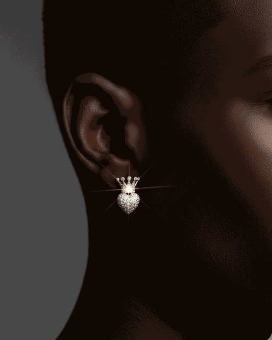 iced out heart earring 