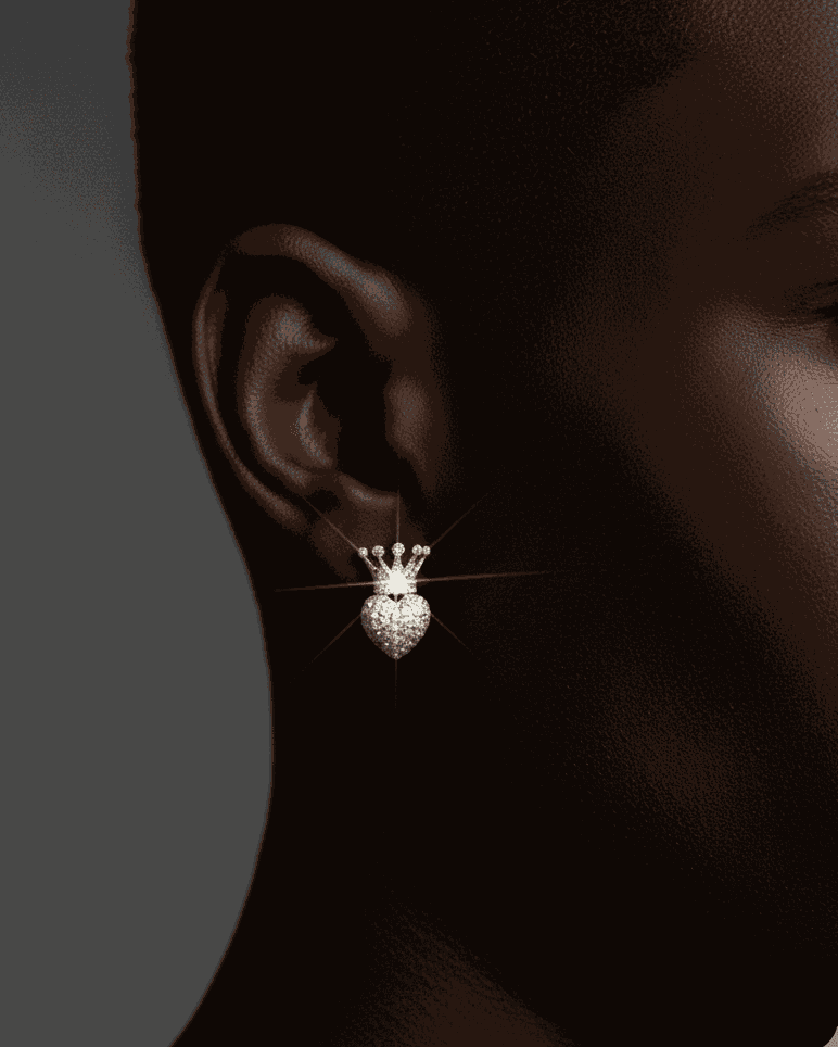 iced out heart earring 