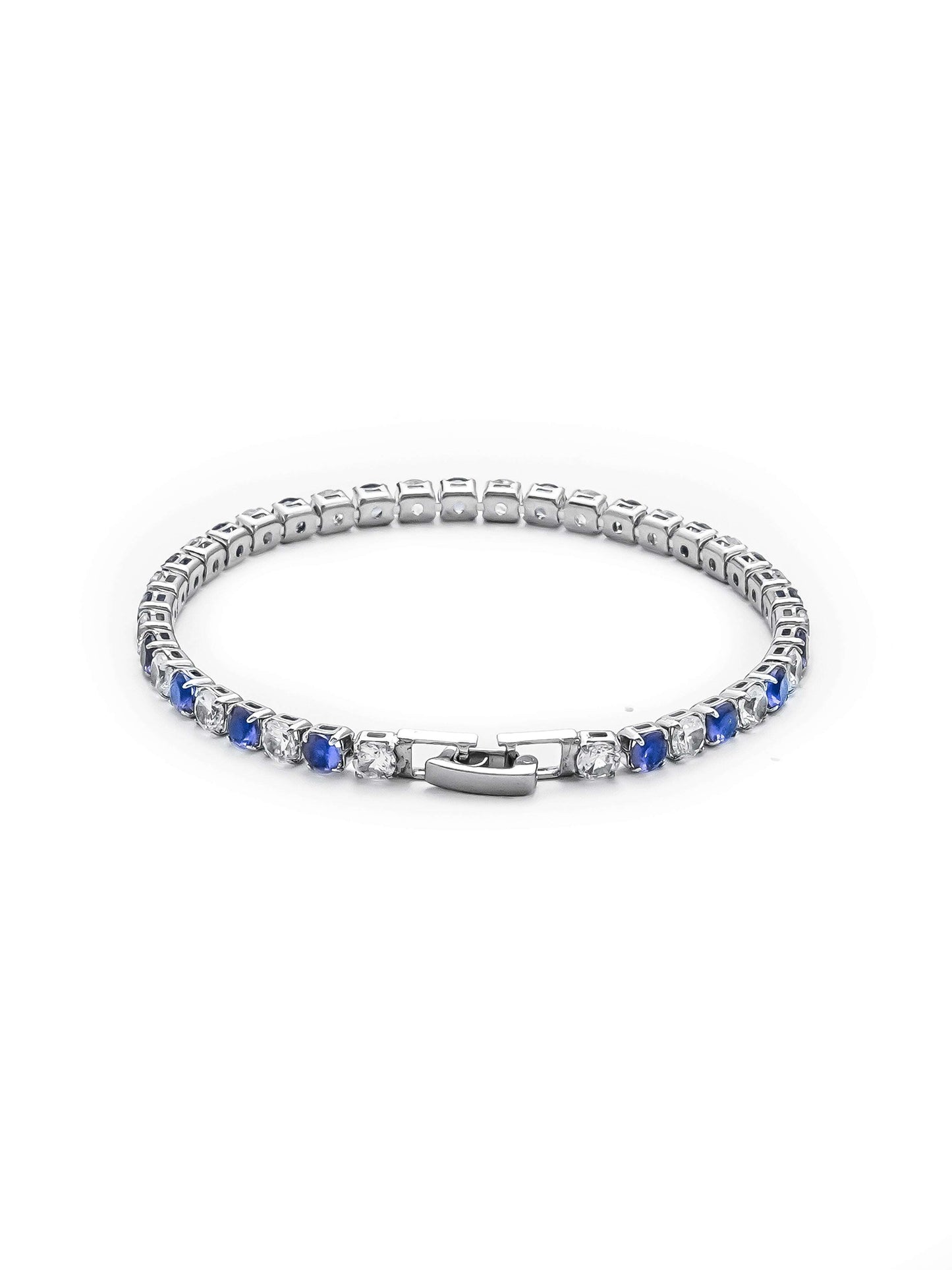 Silver Blue Tennis Bracelet Hype Nation