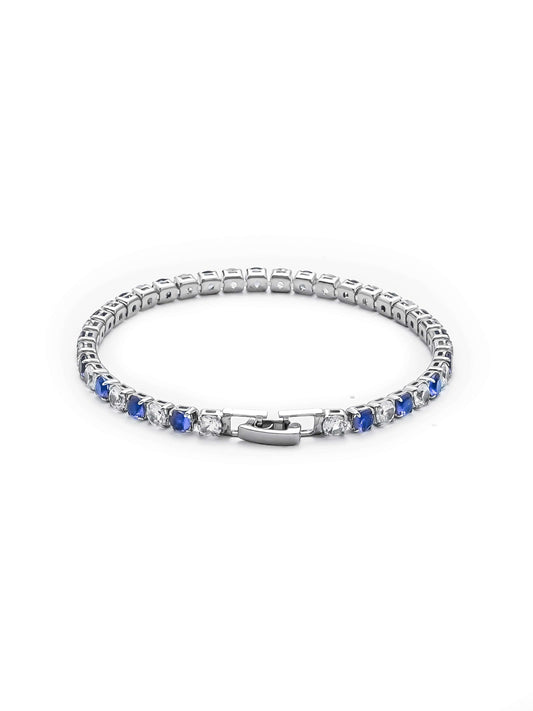 Silver Blue Tennis Bracelet Hype Nation